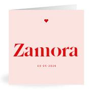Geboortekaartje naam Zamora m3
