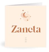 Geboortekaartje naam Zaneta m1