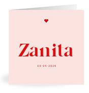 Geboortekaartje naam Zanita m3