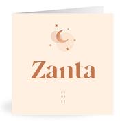 Geboortekaartje naam Zanta m1