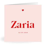 Geboortekaartje naam Zaria m3