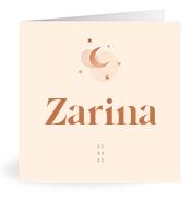 Geboortekaartje naam Zarina m1