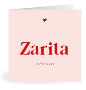 Geboortekaartje naam Zarita m3