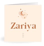 Geboortekaartje naam Zariya m1