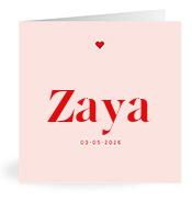 Geboortekaartje naam Zaya m3