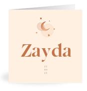 Geboortekaartje naam Zayda m1