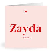 Geboortekaartje naam Zayda m3