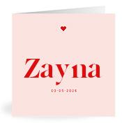 Geboortekaartje naam Zayna m3