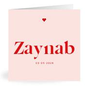 Geboortekaartje naam Zaynab m3