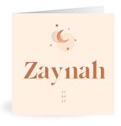 Geboortekaartje naam Zaynah m1