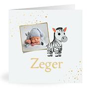 Geboortekaartje naam Zeger j2
