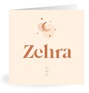 Geboortekaartje naam Zehra m1