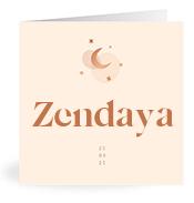 Geboortekaartje naam Zendaya m1