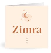 Geboortekaartje naam Zimra m1