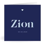 Geboortekaartje naam Zion j3