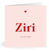Geboortekaartje naam Ziri m3