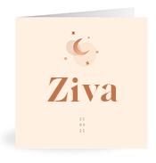 Geboortekaartje naam Ziva m1