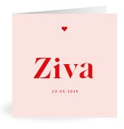 Geboortekaartje naam Ziva m3