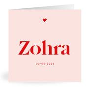 Geboortekaartje naam Zohra m3