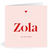 Geboortekaartje naam Zola m3