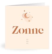 Geboortekaartje naam Zonne m1
