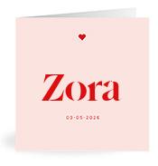 Geboortekaartje naam Zora m3