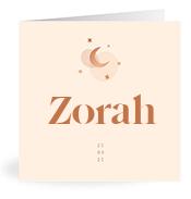Geboortekaartje naam Zorah m1