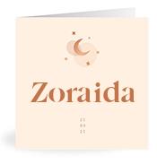 Geboortekaartje naam Zoraida m1
