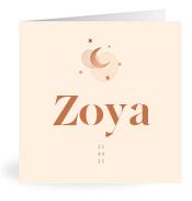 Geboortekaartje naam Zoya m1