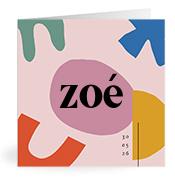 Geboortekaartje naam Zoé m2