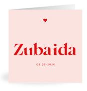 Geboortekaartje naam Zubaida m3