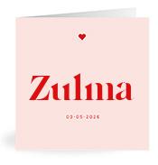Geboortekaartje naam Zulma m3