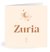Geboortekaartje naam Zuria m1