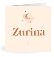 Geboortekaartje naam Zurina m1