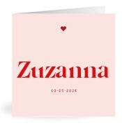 Geboortekaartje naam Zuzanna m3