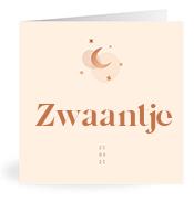 Geboortekaartje naam Zwaantje m1