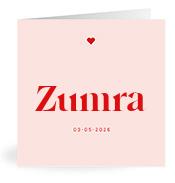 Geboortekaartje naam Zümra m3