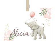 Geboortekaartje naam Alicia m2