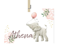 Geboortekaartje naam Athena m2