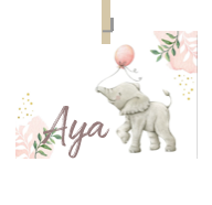 Geboortekaartje naam Aya m2