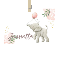 Geboortekaartje naam Jeanette m2