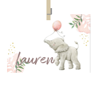 Geboortekaartje naam Lauren m2