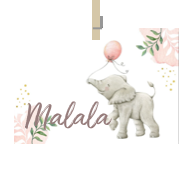 Geboortekaartje naam Malala m2
