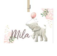Geboortekaartje naam Mila m2