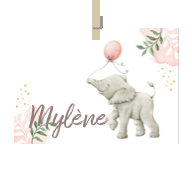 Geboortekaartje naam Mylène m2
