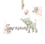 Geboortekaartje naam Sarama m2